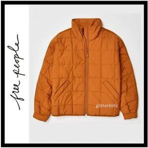 New Free People Pippa Packable Puffer Jacket FP Movement Toasted Coconut - Large